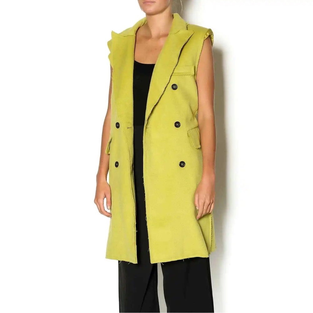 BLQ BASIQ day glow long coat vest sz 0 NWT